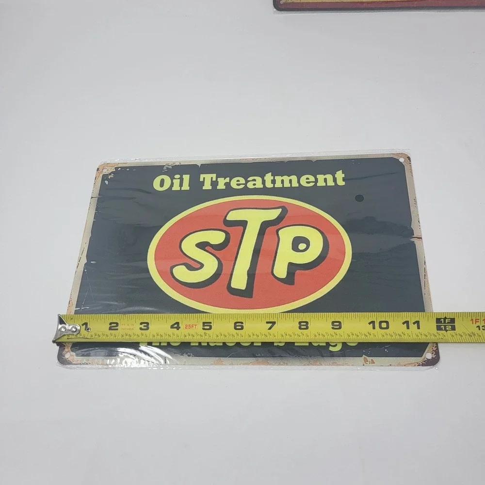 Lot‎ Of 2 Metal Vintage Retro Look Mancave Workshop Garage Sign Signage Oil Duct